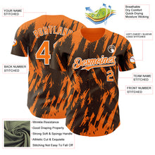 Загрузить изображение в средство просмотра галереи, Custom Brown Bay Orange-White 3D Pattern Design Splatter Torn Sharp Brush Stroke Authentic Baseball Jersey
