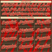 Загрузить изображение в средство просмотра галереи, Custom Brown Red-White 3D Pattern Design Splatter Torn Sharp Brush Stroke Authentic Baseball Jersey
