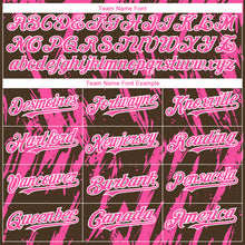 Charger l'image dans la galerie, Custom Brown Pink-White 3D Pattern Design Splatter Torn Sharp Brush Stroke Authentic Baseball Jersey
