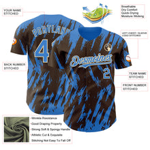 Charger l'image dans la galerie, Custom Brown Powder Blue-Cream 3D Pattern Design Splatter Torn Sharp Brush Stroke Authentic Baseball Jersey
