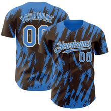 Charger l'image dans la galerie, Custom Brown Powder Blue-Cream 3D Pattern Design Splatter Torn Sharp Brush Stroke Authentic Baseball Jersey
