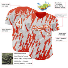 Load image into Gallery viewer, Custom White Orange 3D Pattern Design Splatter Torn Sharp Brush Stroke Authentic Baseball Jersey
