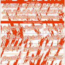 Load image into Gallery viewer, Custom White Orange 3D Pattern Design Splatter Torn Sharp Brush Stroke Authentic Baseball Jersey
