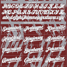 Load image into Gallery viewer, Custom Burgundy White-Gray 3D Pattern Design Splatter Torn Sharp Brush Stroke Authentic Baseball Jersey
