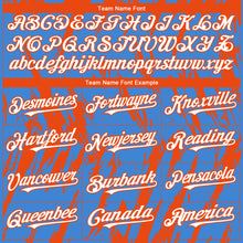 Load image into Gallery viewer, Custom Powder Blue White-Orange 3D Pattern Design Splatter Torn Sharp Brush Stroke Authentic Baseball Jersey
