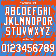 Load image into Gallery viewer, Custom Powder Blue White-Orange 3D Pattern Design Splatter Torn Sharp Brush Stroke Authentic Baseball Jersey
