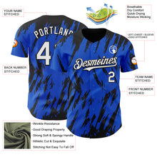 Laden Sie das Bild in den Galerie-Viewer, Custom Thunder Blue White-Black 3D Pattern Design Splatter Torn Sharp Brush Stroke Authentic Baseball Jersey
