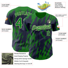 Laden Sie das Bild in den Galerie-Viewer, Custom Navy Kelly Green-Cream 3D Pattern Design Splatter Torn Sharp Brush Stroke Authentic Baseball Jersey
