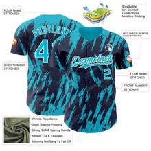 Загрузить изображение в средство просмотра галереи, Custom Navy Lakes Blue-White 3D Pattern Design Splatter Torn Sharp Brush Stroke Authentic Baseball Jersey
