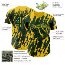 Load image into Gallery viewer, Custom Green Yellow 3D Pattern Design Splatter Torn Sharp Brush Stroke Authentic Baseball Jersey

