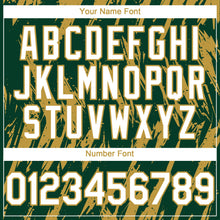 Charger l'image dans la galerie, Custom Green White-Old Gold 3D Pattern Design Splatter Torn Sharp Brush Stroke Authentic Baseball Jersey
