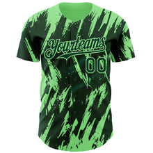 Load image into Gallery viewer, Custom Green Pea Green 3D Pattern Design Splatter Torn Sharp Brush Stroke Authentic Baseball Jersey
