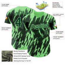 Load image into Gallery viewer, Custom Green Pea Green 3D Pattern Design Splatter Torn Sharp Brush Stroke Authentic Baseball Jersey

