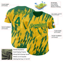 Load image into Gallery viewer, Custom Yellow Kelly Green-White 3D Pattern Design Splatter Torn Sharp Brush Stroke Authentic Baseball Jersey
