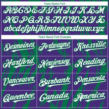 Загрузить изображение в средство просмотра галереи, Custom Purple White-Kelly Green 3D Pattern Design Splatter Torn Sharp Brush Stroke Authentic Baseball Jersey
