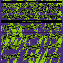 Load image into Gallery viewer, Custom Purple Neon Green 3D Pattern Design Splatter Torn Sharp Brush Stroke Authentic Baseball Jersey
