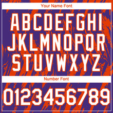 Laden Sie das Bild in den Galerie-Viewer, Custom Purple White-Orange 3D Pattern Design Splatter Torn Sharp Brush Stroke Authentic Baseball Jersey
