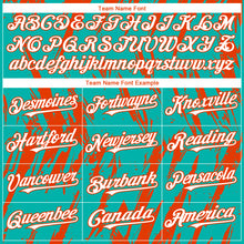 Load image into Gallery viewer, Custom Aqua White-Orange 3D Pattern Design Splatter Torn Sharp Brush Stroke Authentic Baseball Jersey
