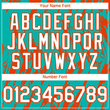 Load image into Gallery viewer, Custom Aqua White-Orange 3D Pattern Design Splatter Torn Sharp Brush Stroke Authentic Baseball Jersey
