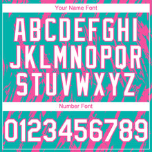 Load image into Gallery viewer, Custom Aqua White-Pink 3D Pattern Design Splatter Torn Sharp Brush Stroke Authentic Baseball Jersey
