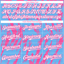 Загрузить изображение в средство просмотра галереи, Custom Sky Blue White-Pink 3D Pattern Design Splatter Torn Sharp Brush Stroke Authentic Baseball Jersey
