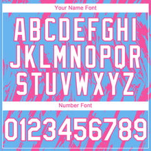 Загрузить изображение в средство просмотра галереи, Custom Sky Blue White-Pink 3D Pattern Design Splatter Torn Sharp Brush Stroke Authentic Baseball Jersey
