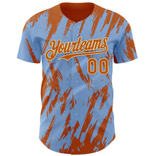 Load image into Gallery viewer, Custom Light Blue Bay Orange-Cream 3D Pattern Design Splatter Torn Sharp Brush Stroke Authentic Baseball Jersey
