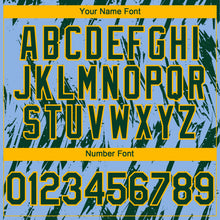 Laden Sie das Bild in den Galerie-Viewer, Custom Light Blue Green-Gold 3D Pattern Design Splatter Torn Sharp Brush Stroke Authentic Baseball Jersey
