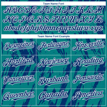 Laden Sie das Bild in den Galerie-Viewer, Custom Teal US Navy Blue-White 3D Pattern Design Splatter Torn Sharp Brush Stroke Authentic Baseball Jersey
