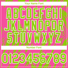 Charger l'image dans la galerie, Custom Pink Neon Green-White 3D Pattern Design Splatter Torn Sharp Brush Stroke Authentic Baseball Jersey
