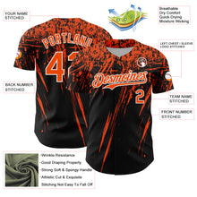 Charger l'image dans la galerie, Custom Black Orange-White Distressed Scratch Brush Stroke Authentic Baseball Jersey
