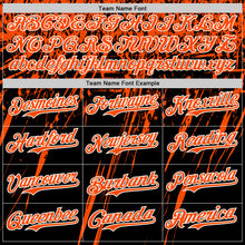 Charger l'image dans la galerie, Custom Black Orange-White Distressed Scratch Brush Stroke Authentic Baseball Jersey
