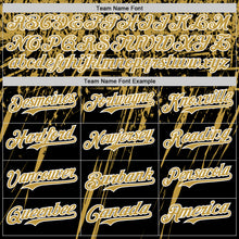 Загрузить изображение в средство просмотра галереи, Custom Black Old Gold-White Distressed Scratch Brush Stroke Authentic Baseball Jersey
