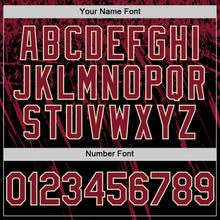 Загрузить изображение в средство просмотра галереи, Custom Black Crimson-Cream Distressed Scratch Brush Stroke Authentic Baseball Jersey
