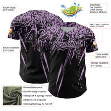 Load image into Gallery viewer, Custom Black Light Purple Distressed Scratch Brush Stroke Authentic Baseball Jersey
