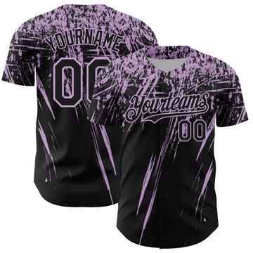 Custom Black Light Purple Distressed Scratch Brush Stroke Authentic Baseball Jersey