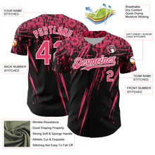 Загрузить изображение в средство просмотра галереи, Custom Black Neon Pink-White Distressed Scratch Brush Stroke Authentic Baseball Jersey
