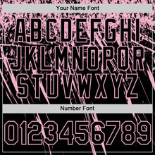 Laden Sie das Bild in den Galerie-Viewer, Custom Black Light Pink Distressed Scratch Brush Stroke Authentic Baseball Jersey
