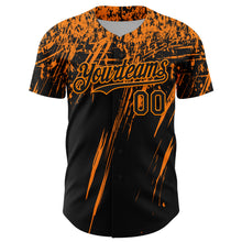 Загрузить изображение в средство просмотра галереи, Custom Black Bay Orange Distressed Scratch Brush Stroke Authentic Baseball Jersey

