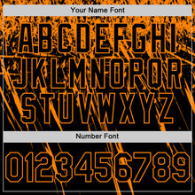 Загрузить изображение в средство просмотра галереи, Custom Black Bay Orange Distressed Scratch Brush Stroke Authentic Baseball Jersey
