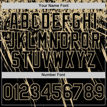 Charger l'image dans la galerie, Custom Black Vegas Gold Distressed Scratch Brush Stroke Authentic Baseball Jersey
