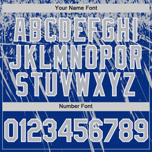 Load image into Gallery viewer, Custom Royal Gray-White Distressed Scratch Brush Stroke Authentic Baseball Jersey
