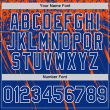 Charger l'image dans la galerie, Custom Royal Orange-White Distressed Scratch Brush Stroke Authentic Baseball Jersey
