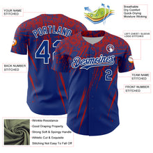 Загрузить изображение в средство просмотра галереи, Custom Royal Red-White Distressed Scratch Brush Stroke Authentic Baseball Jersey
