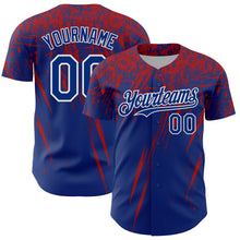 Загрузить изображение в средство просмотра галереи, Custom Royal Red-White Distressed Scratch Brush Stroke Authentic Baseball Jersey
