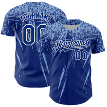 Загрузить изображение в средство просмотра галереи, Custom Royal Light Blue-White Distressed Scratch Brush Stroke Authentic Baseball Jersey
