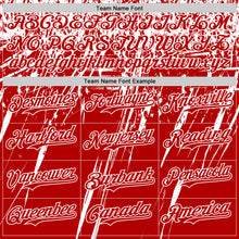Загрузить изображение в средство просмотра галереи, Custom Red White Distressed Scratch Brush Stroke Authentic Baseball Jersey
