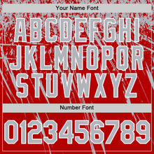 Laden Sie das Bild in den Galerie-Viewer, Custom Red Gray-White Distressed Scratch Brush Stroke Authentic Baseball Jersey
