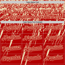 Загрузить изображение в средство просмотра галереи, Custom Red Cream Distressed Scratch Brush Stroke Authentic Baseball Jersey
