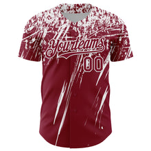 Загрузить изображение в средство просмотра галереи, Custom Crimson White Distressed Scratch Brush Stroke Authentic Baseball Jersey
